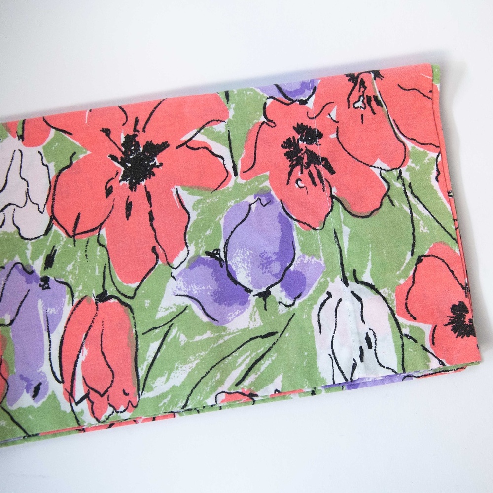 Vintage Burlington Vera Floral Big Flowers Standard Queen Pillowcase
